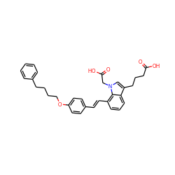 O=C(O)CCCc1cn(CC(=O)O)c2c(/C=C/c3ccc(OCCCCc4ccccc4)cc3)cccc12 ZINC000146859626