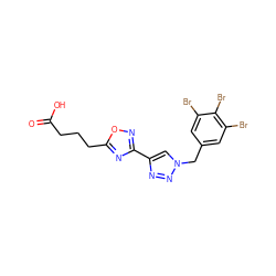 O=C(O)CCCc1nc(-c2cn(Cc3cc(Br)c(Br)c(Br)c3)nn2)no1 ZINC000073157424