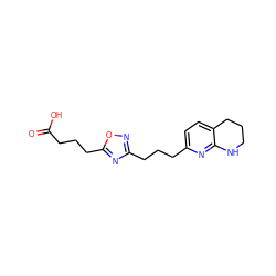 O=C(O)CCCc1nc(CCCc2ccc3c(n2)NCCC3)no1 ZINC000028568662