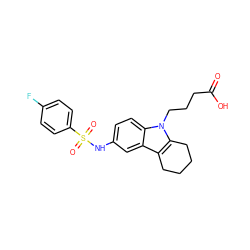 O=C(O)CCCn1c2c(c3cc(NS(=O)(=O)c4ccc(F)cc4)ccc31)CCCC2 ZINC000028335591