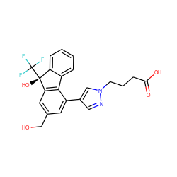 O=C(O)CCCn1cc(-c2cc(CO)cc3c2-c2ccccc2[C@@]3(O)C(F)(F)F)cn1 ZINC000144911718