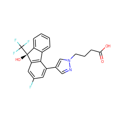 O=C(O)CCCn1cc(-c2cc(F)cc3c2-c2ccccc2[C@@]3(O)C(F)(F)F)cn1 ZINC000144880326