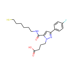 O=C(O)CCCn1nc(-c2ccc(F)cc2)cc1C(=O)NCCCCCCS ZINC000653699887