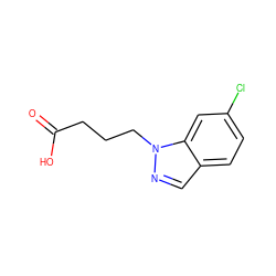 O=C(O)CCCn1ncc2ccc(Cl)cc21 ZINC000196194211