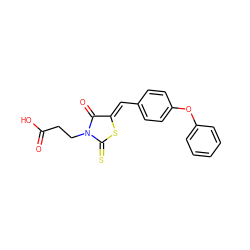 O=C(O)CCN1C(=O)/C(=C/c2ccc(Oc3ccccc3)cc2)SC1=S ZINC000198715503