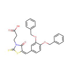 O=C(O)CCN1C(=O)/C(=C\c2ccc(OCc3ccccc3)c(OCc3ccccc3)c2)SC1=S ZINC000012813325