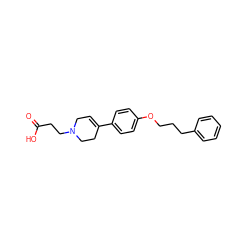 O=C(O)CCN1CC=C(c2ccc(OCCCc3ccccc3)cc2)CC1 ZINC000034505891