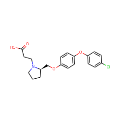 O=C(O)CCN1CCC[C@@H]1COc1ccc(Oc2ccc(Cl)cc2)cc1 ZINC000045245063