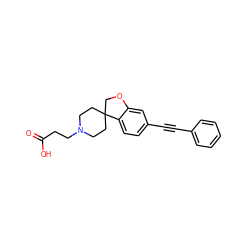 O=C(O)CCN1CCC2(CC1)COc1cc(C#Cc3ccccc3)ccc12 ZINC000113583318