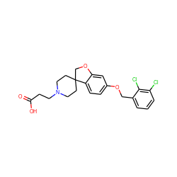 O=C(O)CCN1CCC2(CC1)COc1cc(OCc3cccc(Cl)c3Cl)ccc12 ZINC000113581215