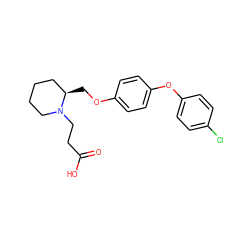O=C(O)CCN1CCCC[C@H]1COc1ccc(Oc2ccc(Cl)cc2)cc1 ZINC000049785239