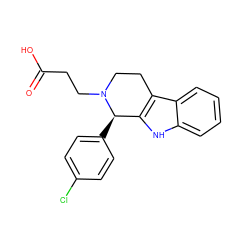 O=C(O)CCN1CCc2c([nH]c3ccccc23)[C@H]1c1ccc(Cl)cc1 ZINC000263620721