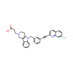 O=C(O)CCN1CCc2c(c3ccccc3n2Cc2cccc(C#Cc3ccc4ccc(Cl)cc4n3)c2)C1 ZINC000043120932