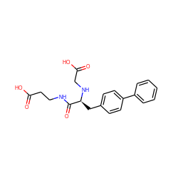 O=C(O)CCNC(=O)[C@H](Cc1ccc(-c2ccccc2)cc1)NCC(=O)O ZINC000072116384