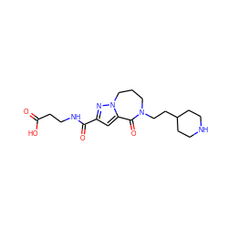 O=C(O)CCNC(=O)c1cc2n(n1)CCCN(CCC1CCNCC1)C2=O ZINC000013762324