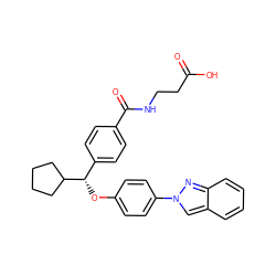 O=C(O)CCNC(=O)c1ccc([C@H](Oc2ccc(-n3cc4ccccc4n3)cc2)C2CCCC2)cc1 ZINC000096170502