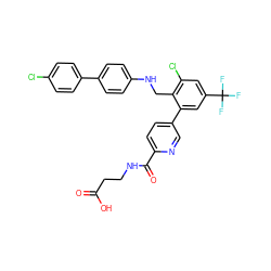 O=C(O)CCNC(=O)c1ccc(-c2cc(C(F)(F)F)cc(Cl)c2CNc2ccc(-c3ccc(Cl)cc3)cc2)cn1 ZINC000148258494