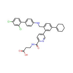 O=C(O)CCNC(=O)c1ccc(-c2cc(C3=CCCCC3)ccc2CNc2ccc(-c3ccc(Cl)cc3Cl)cc2)cn1 ZINC000148476402