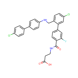 O=C(O)CCNC(=O)c1ccc(-c2cc(Cl)ccc2CNc2ccc(-c3ccc(Cl)cc3)cc2)cc1F ZINC000148305256