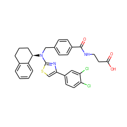 O=C(O)CCNC(=O)c1ccc(CN(c2nc(-c3ccc(Cl)c(Cl)c3)cs2)[C@@H]2CCCc3ccccc32)cc1 ZINC000003933420