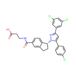 O=C(O)CCNC(=O)c1ccc2c(c1)CC[C@H]2n1nc(-c2cc(Cl)cc(Cl)c2)cc1-c1ccc(Cl)cc1 ZINC000653850824