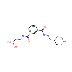 O=C(O)CCNC(=O)c1cccc(C(=O)NCCC2CCNCC2)c1 ZINC000029487807