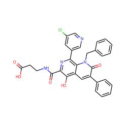 O=C(O)CCNC(=O)c1nc(-c2cncc(Cl)c2)c2c(cc(-c3ccccc3)c(=O)n2Cc2ccccc2)c1O ZINC000169711055