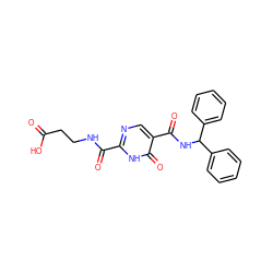 O=C(O)CCNC(=O)c1ncc(C(=O)NC(c2ccccc2)c2ccccc2)c(=O)[nH]1 ZINC000205056563