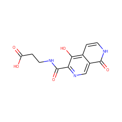 O=C(O)CCNC(=O)c1ncc2c(=O)[nH]ccc2c1O ZINC000203955680