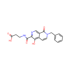 O=C(O)CCNC(=O)c1ncc2c(=O)n(Cc3ccccc3)ccc2c1O ZINC000169710915