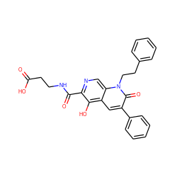 O=C(O)CCNC(=O)c1ncc2c(cc(-c3ccccc3)c(=O)n2CCc2ccccc2)c1O ZINC000169711019