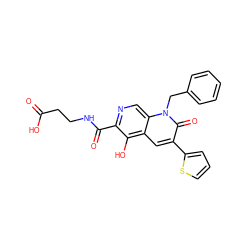 O=C(O)CCNC(=O)c1ncc2c(cc(-c3cccs3)c(=O)n2Cc2ccccc2)c1O ZINC000169711012