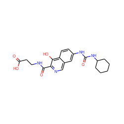 O=C(O)CCNC(=O)c1ncc2cc(NC(=O)NC3CCCCC3)ccc2c1O ZINC000146684067