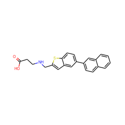 O=C(O)CCNCc1cc2cc(-c3ccc4ccccc4c3)ccc2s1 ZINC001772581327