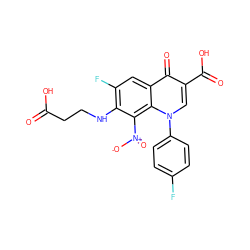 O=C(O)CCNc1c(F)cc2c(=O)c(C(=O)O)cn(-c3ccc(F)cc3)c2c1[N+](=O)[O-] ZINC001772635808