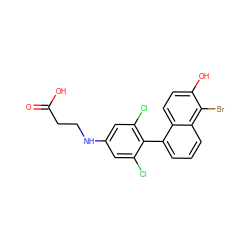 O=C(O)CCNc1cc(Cl)c(-c2cccc3c(Br)c(O)ccc23)c(Cl)c1 ZINC000028527049