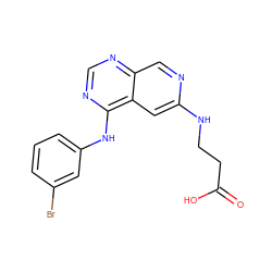 O=C(O)CCNc1cc2c(Nc3cccc(Br)c3)ncnc2cn1 ZINC000003815049