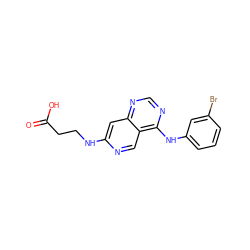 O=C(O)CCNc1cc2ncnc(Nc3cccc(Br)c3)c2cn1 ZINC000003815064