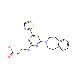 O=C(O)CCNc1nc(-c2nccs2)cc(N2CCc3ccccc3CC2)n1 ZINC000653702448