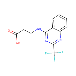 O=C(O)CCNc1nc(C(F)(F)F)nc2ccccc12 ZINC000000151351