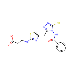 O=C(O)CCNc1nc(Cc2nnc(S)n2NC(=O)c2ccccc2)cs1 ZINC000028712130