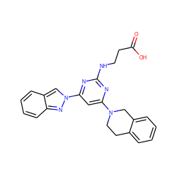 O=C(O)CCNc1nc(N2CCc3ccccc3C2)cc(-n2cc3ccccc3n2)n1 ZINC000653767917