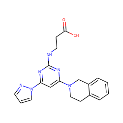 O=C(O)CCNc1nc(N2CCc3ccccc3C2)cc(-n2cccn2)n1 ZINC000653692115