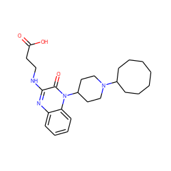 O=C(O)CCNc1nc2ccccc2n(C2CCN(C3CCCCCCC3)CC2)c1=O ZINC000114712586