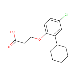 O=C(O)CCOc1ccc(Cl)cc1C1CCCCC1 ZINC000022141204