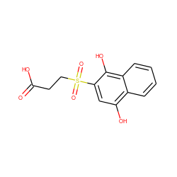 O=C(O)CCS(=O)(=O)c1cc(O)c2ccccc2c1O ZINC000040847986