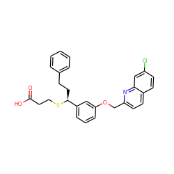 O=C(O)CCS[C@@H](CCc1ccccc1)c1cccc(OCc2ccc3ccc(Cl)cc3n2)c1 ZINC000036268530