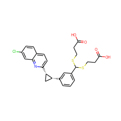 O=C(O)CCSC(SCCC(=O)O)c1cccc([C@@H]2C[C@@H]2c2ccc3ccc(Cl)cc3n2)c1 ZINC000027216504