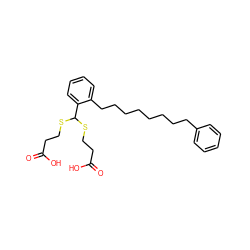 O=C(O)CCSC(SCCC(=O)O)c1ccccc1CCCCCCCCc1ccccc1 ZINC000031414408