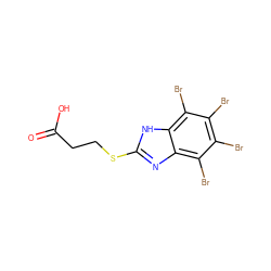 O=C(O)CCSc1nc2c(Br)c(Br)c(Br)c(Br)c2[nH]1 ZINC000073197302